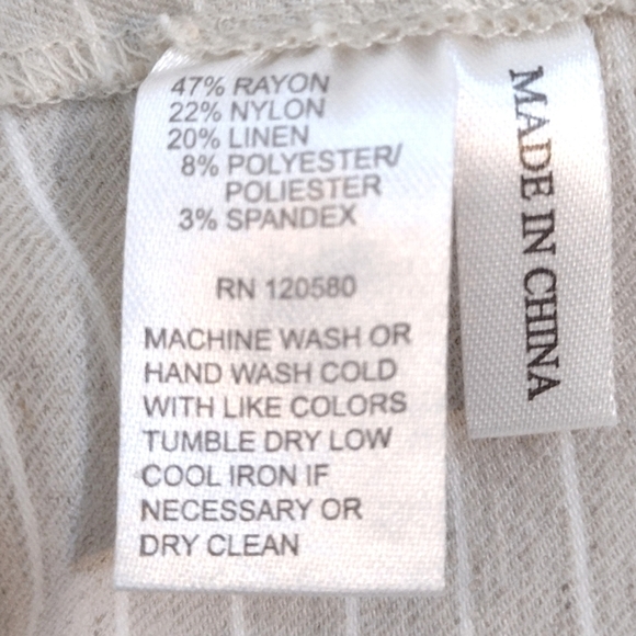 Amanda + Chelsea women's striped cream stretchy pants size (22)W - Picture 5 of 14